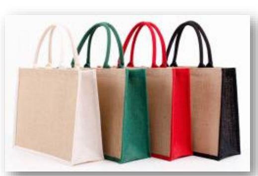 Colourful jute shopping bags